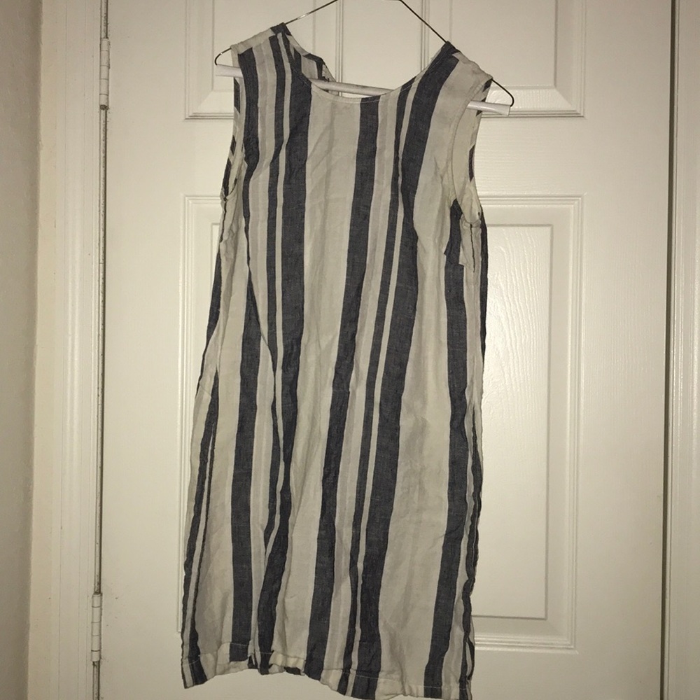Blue and shite denim dress